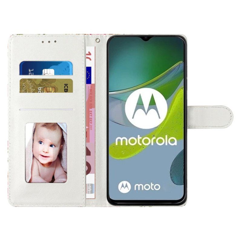 Kotelot Moto G73 5G Suojaketju Kuori Hihnalliset Moonlit Wolves