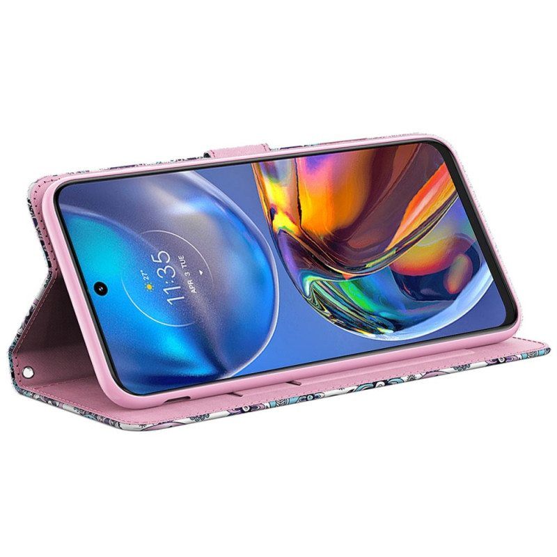 Kotelot Moto G73 5G Suojaketju Kuori Strappy Paisley -kuvio