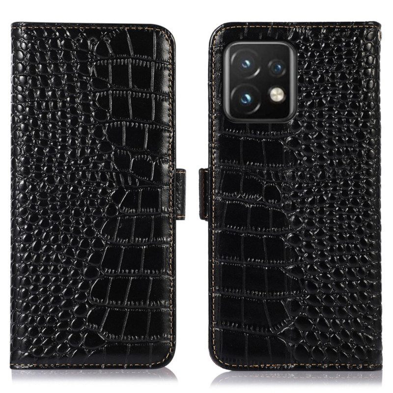 Kotelot Motorola Edge 40 Pro Crocodile Style Rfid