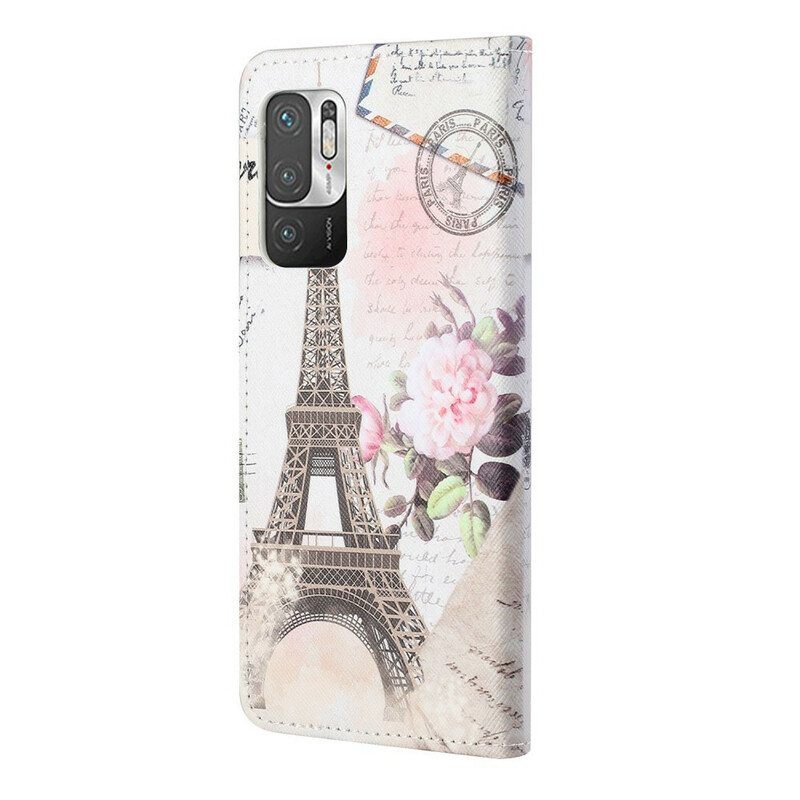 Kotelot Poco M3 Pro 5G Retro Eiffel-torni