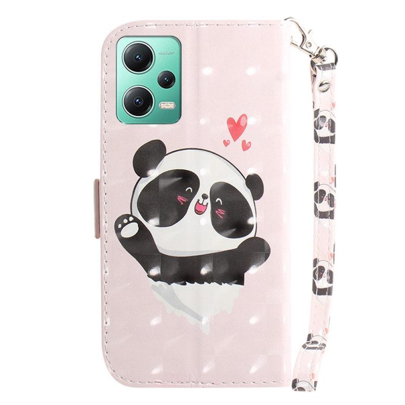 Kotelot Poco X5 5G Suojaketju Kuori Panda Love With Lanyard