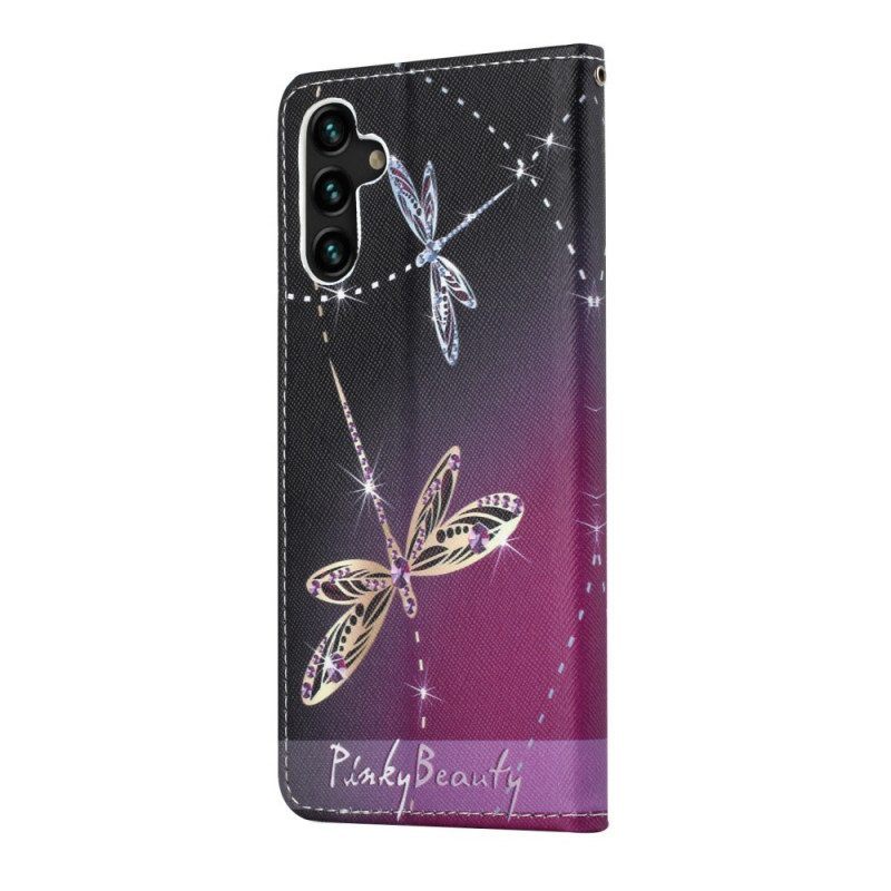 Kotelot Samsung Galaxy A13 5G / A04s Suojaketju Kuori Strappy Dragonflies