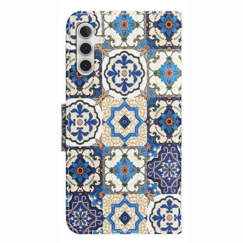 Kotelot Samsung Galaxy A14 / A14 5G Suojaketju Kuori Strappy Patchwork