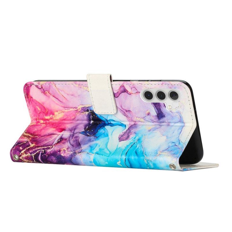 Kotelot Samsung Galaxy A14 / A14 5G Suojaketju Kuori Strip Marble