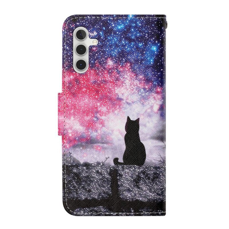 Kotelot Samsung Galaxy A54 5G Suojaketju Kuori Starry Thong Cat