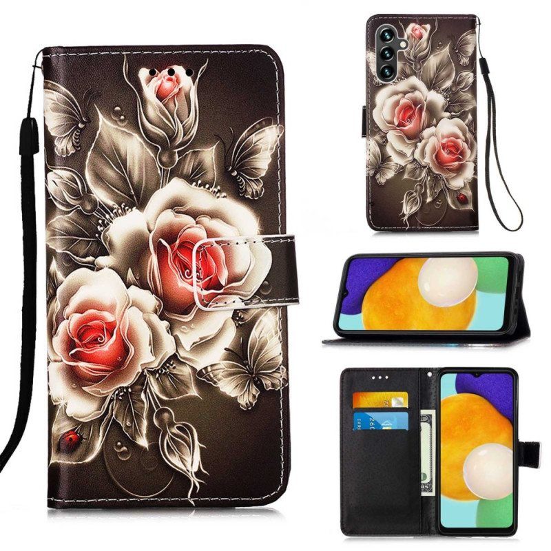 Kotelot Samsung Galaxy A54 5G Suojaketju Kuori Strap Roses