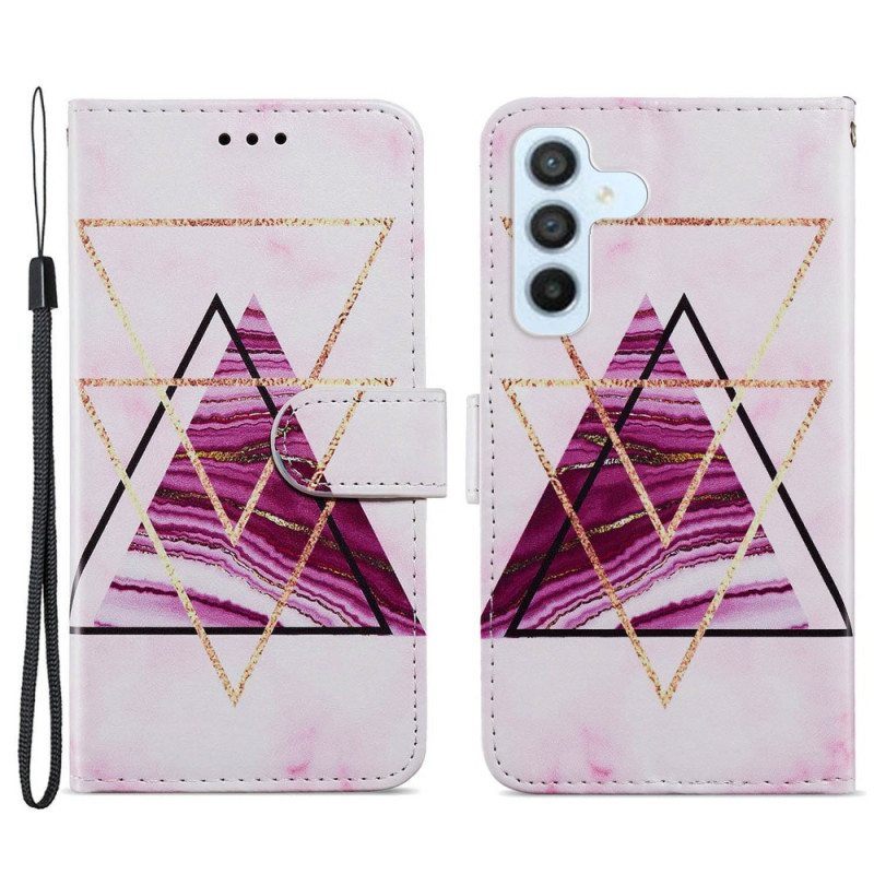 Kotelot Samsung Galaxy A54 5G Suojaketju Kuori Strappy Style Marble