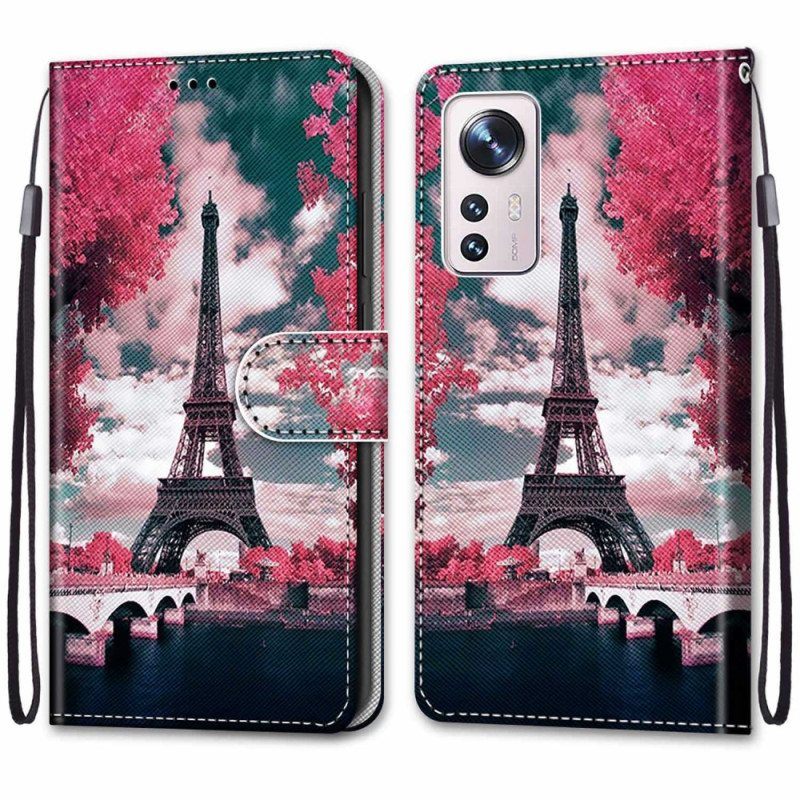 Kotelot Xiaomi 12 / 12X Suojaketju Kuori Eiffel-torni Hihnalla