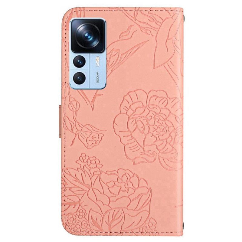 Kotelot Xiaomi 12T / 12T Pro Perhosia Kaulanauhalla