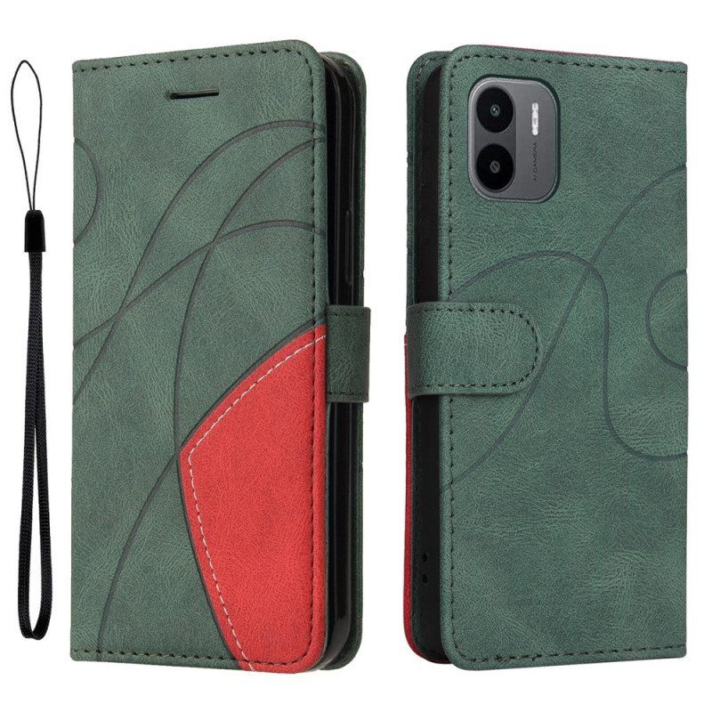 Kotelot Xiaomi Redmi A1 Kaksisävyinen Signature Faux Leather