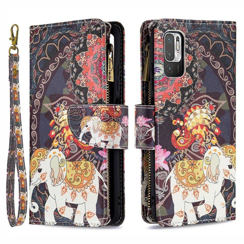 Kotelot Xiaomi Redmi Note 10 5G Elephant Vetoketjullinen Tasku