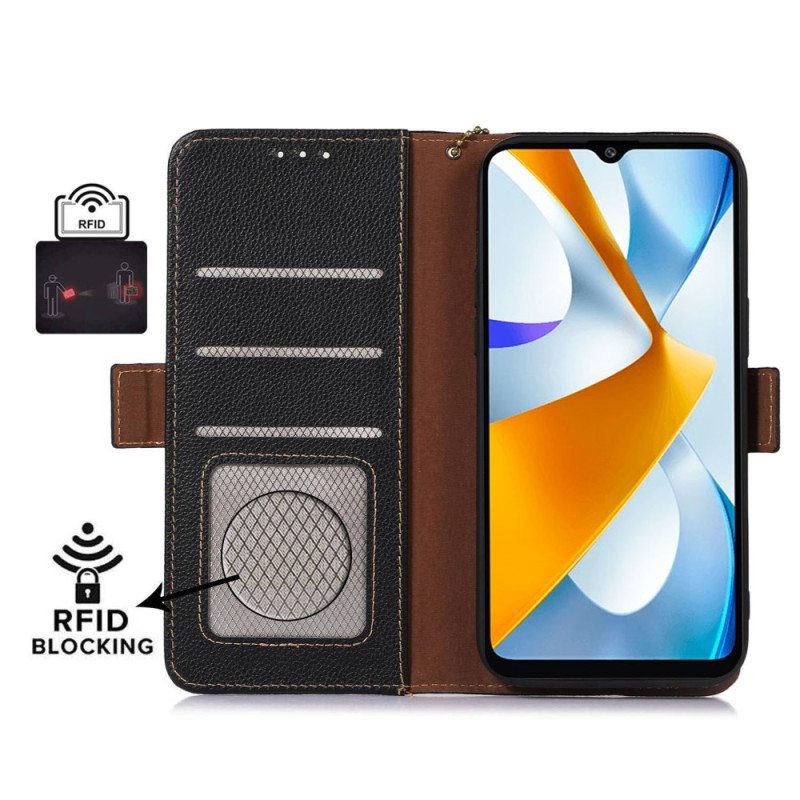 Kotelot Xiaomi Redmi Note 12 4G Aito Rfid-kuvioitu Nahka