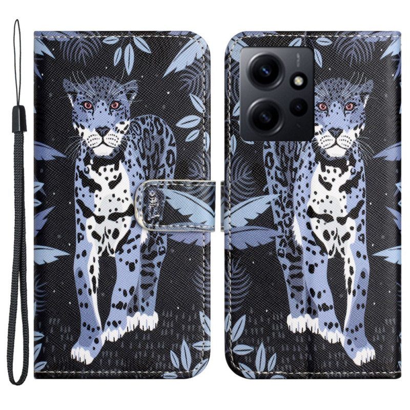 Kotelot Xiaomi Redmi Note 12 4G Suojaketju Kuori Strappy Leopard