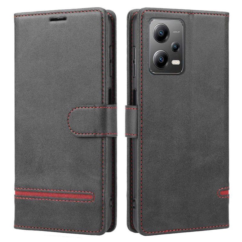 Kotelot Xiaomi Redmi Note 12 5G Line Leather Effect