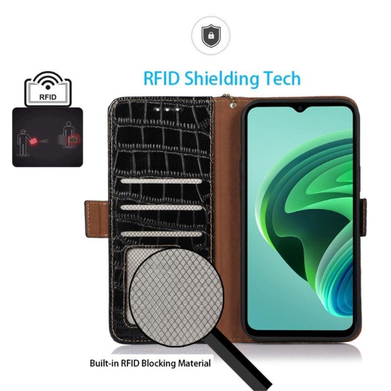 Kotelot Xiaomi Redmi Note 12 Pro Plus Crocodile Style Rfid