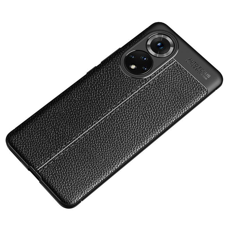 Kuori Honor 50 Pro Pro Double Line Litchi Leather Effect