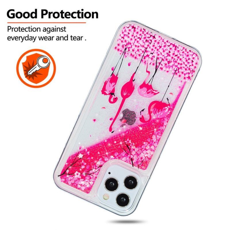 Kuori iPhone 15 Pro Flamingo Glitter