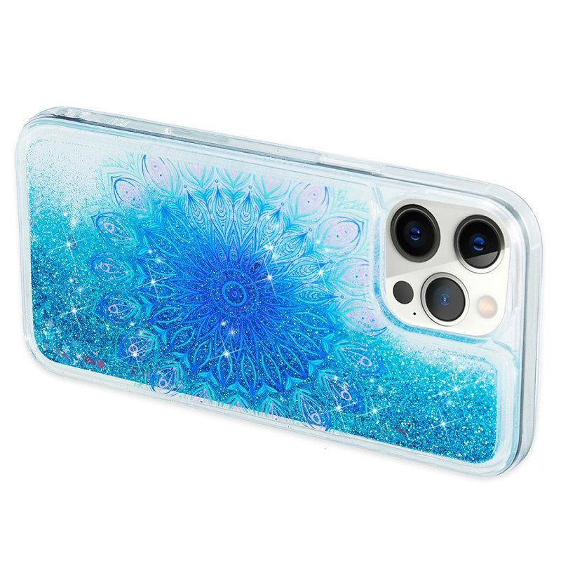 Kuori iPhone 15 Pro Mandala Glitter