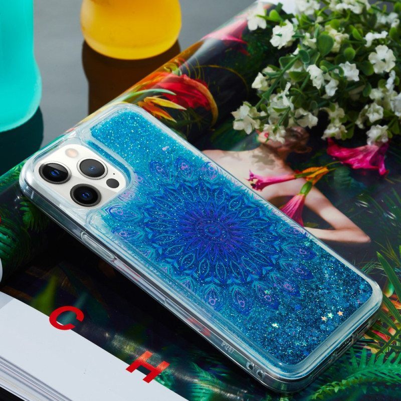 Kuori iPhone 15 Pro Mandala Glitter