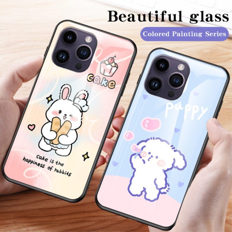 Kuori iPhone 15 Pro Max Happy Rabbit Tempered Glass