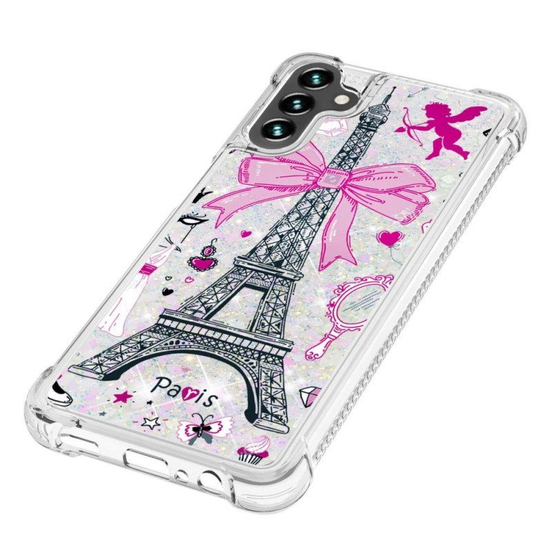 Kuori Samsung Galaxy A13 5G / A04s Eiffel-tornin Paljetteja