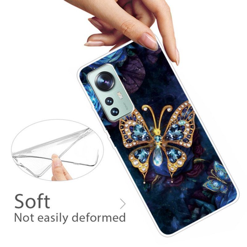 Kuori Xiaomi 12 Pro Silicone Butterfly Decline