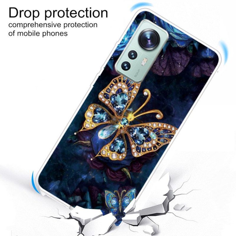 Kuori Xiaomi 12 Pro Silicone Butterfly Decline