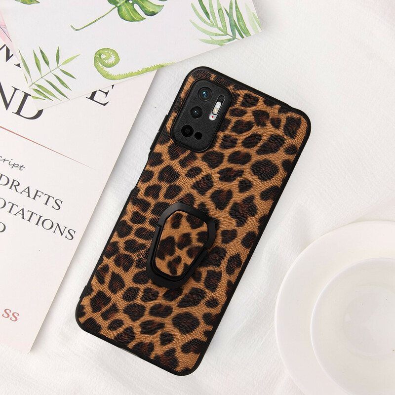 Kuori Xiaomi Redmi Note 10 5G Leopard Ring -tuki