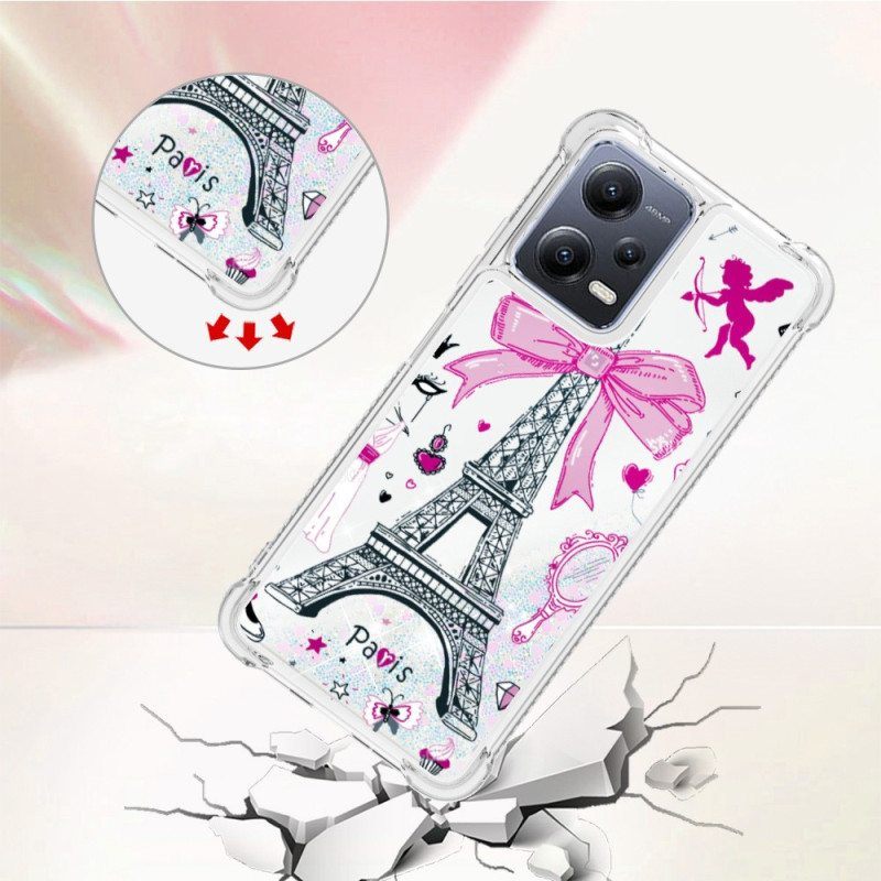 Kuori Xiaomi Redmi Note 12 5G Eiffel-tornin Paljetteja