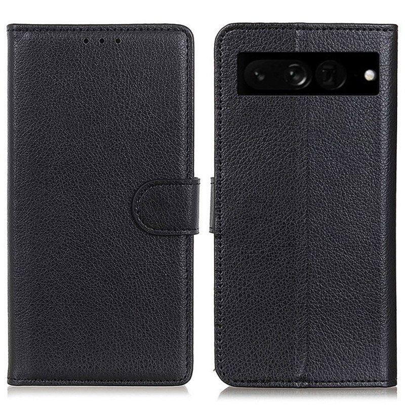 Nahkakotelo Google Pixel 7 Pro Perinteinen Litchi Faux Leather