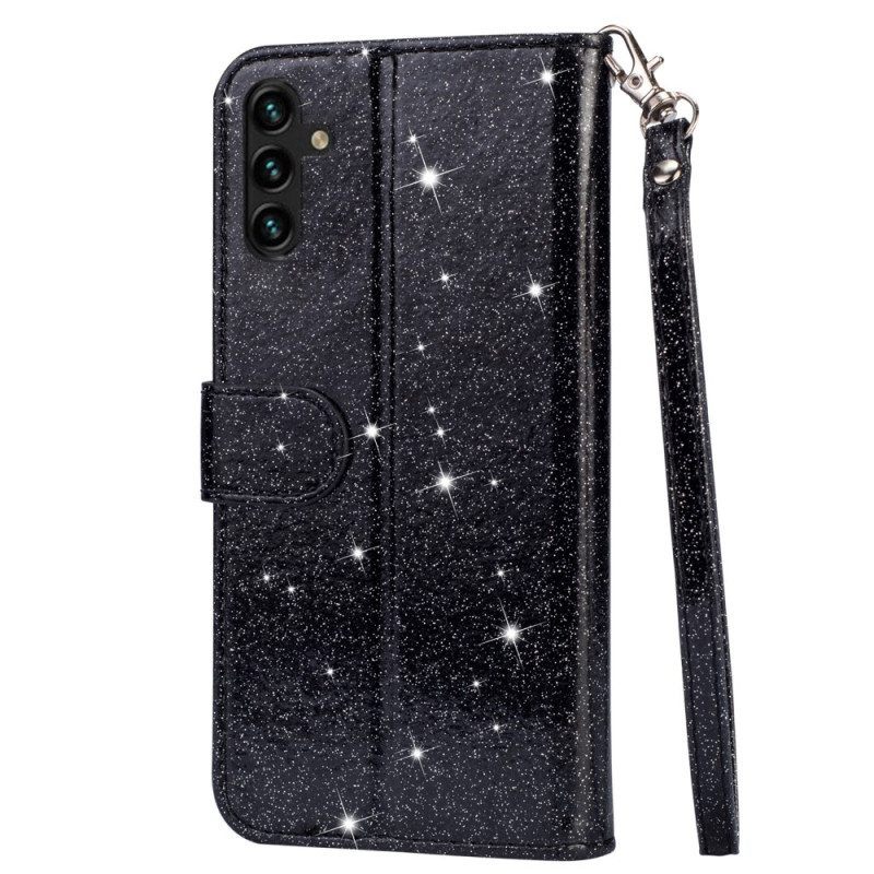 Nahkakotelo Samsung Galaxy A14 / A14 5G Sequin Glitter Style