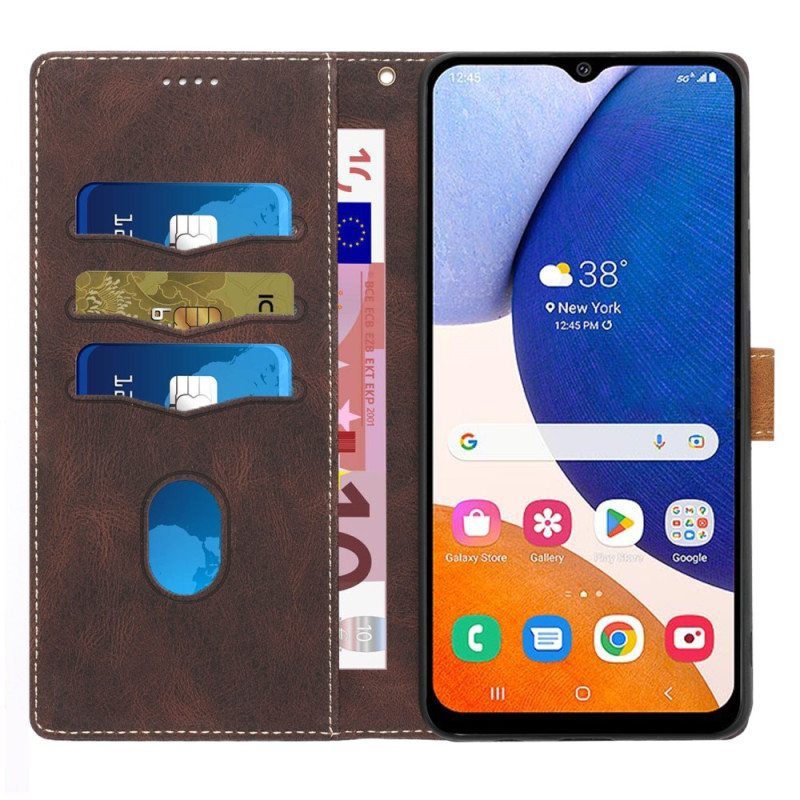 Nahkakotelo Samsung Galaxy A14 / A14 5G Suojaketju Kuori Hihnallinen Kuvio