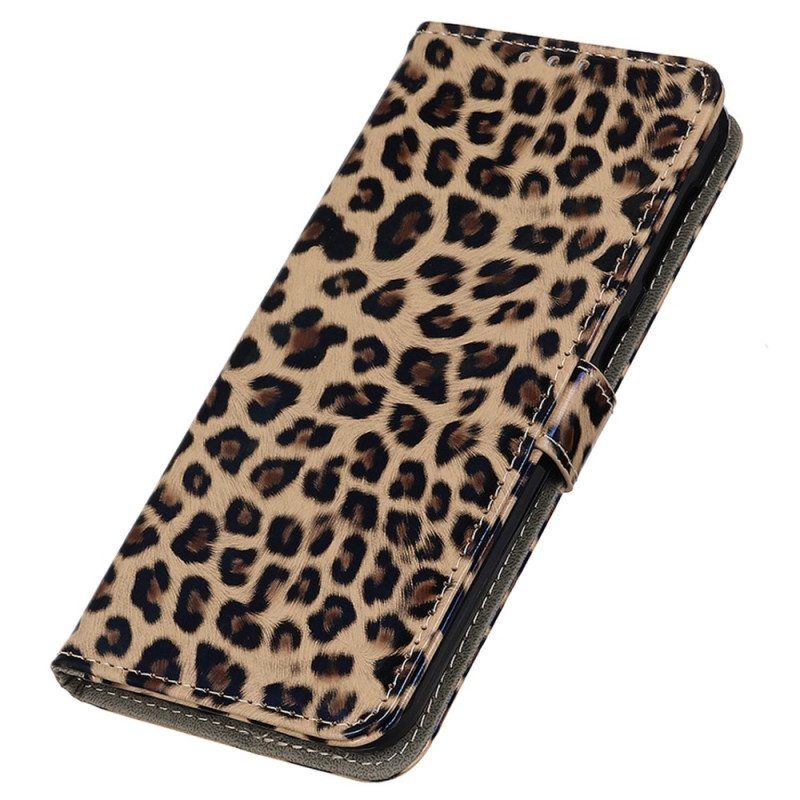 Nahkakotelo Samsung Galaxy M13 Leopardin Ihovaikutus