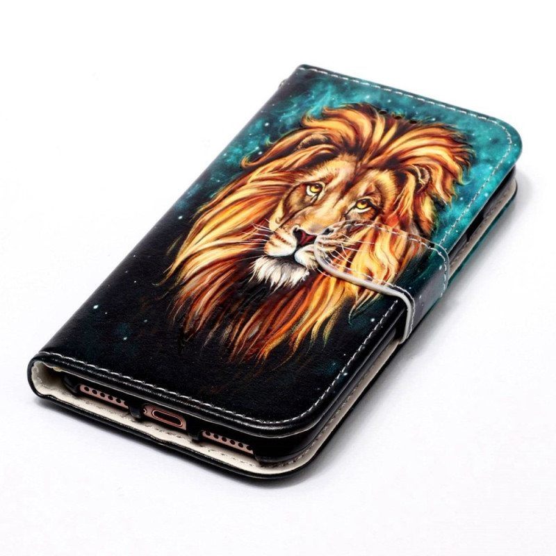 Nahkakotelo Samsung Galaxy S23 5G Suojaketju Kuori Lanyard Lion