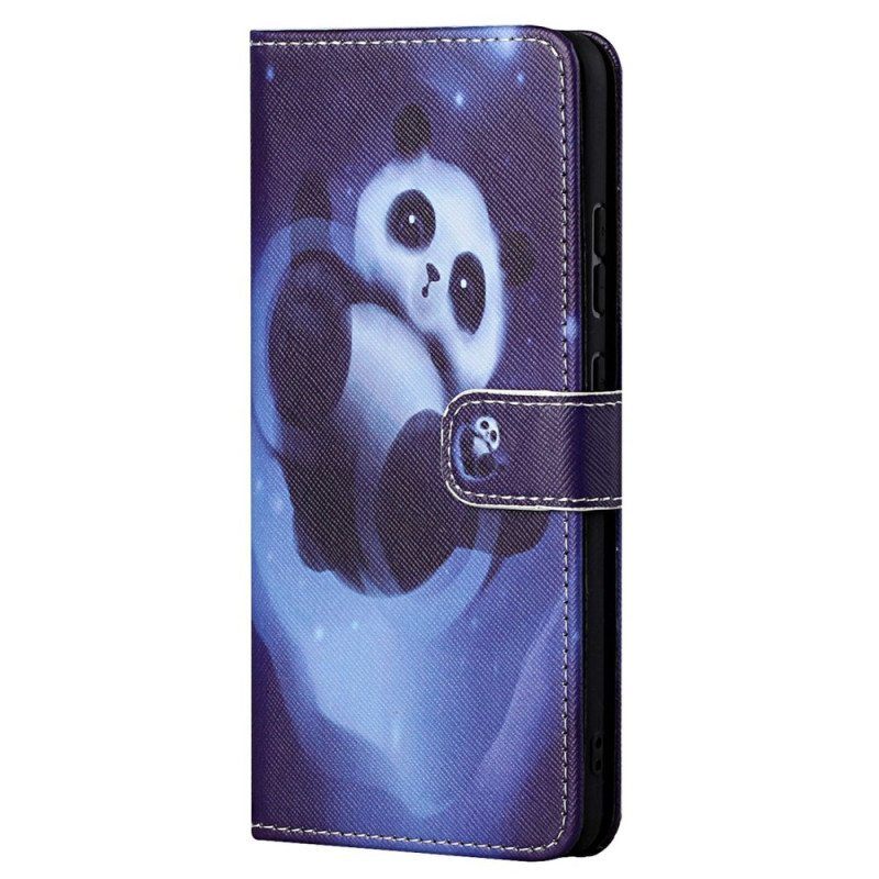 Nahkakotelo Samsung Galaxy S23 5G Suojaketju Kuori Strappy Panda