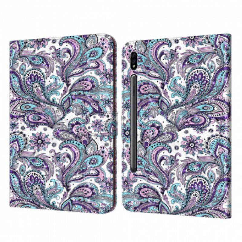 Nahkakotelo Samsung Galaxy Tab S8 / Tab S7 Paisley-kuvio Tekonahkaa