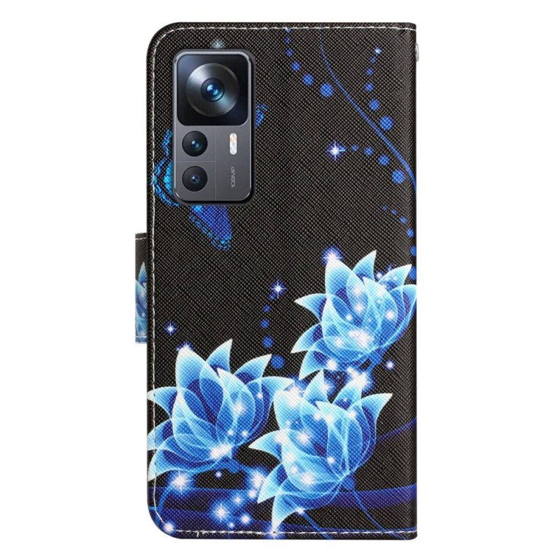 Nahkakotelo Xiaomi 12T / 12T Pro Suojaketju Kuori Strappy Moth