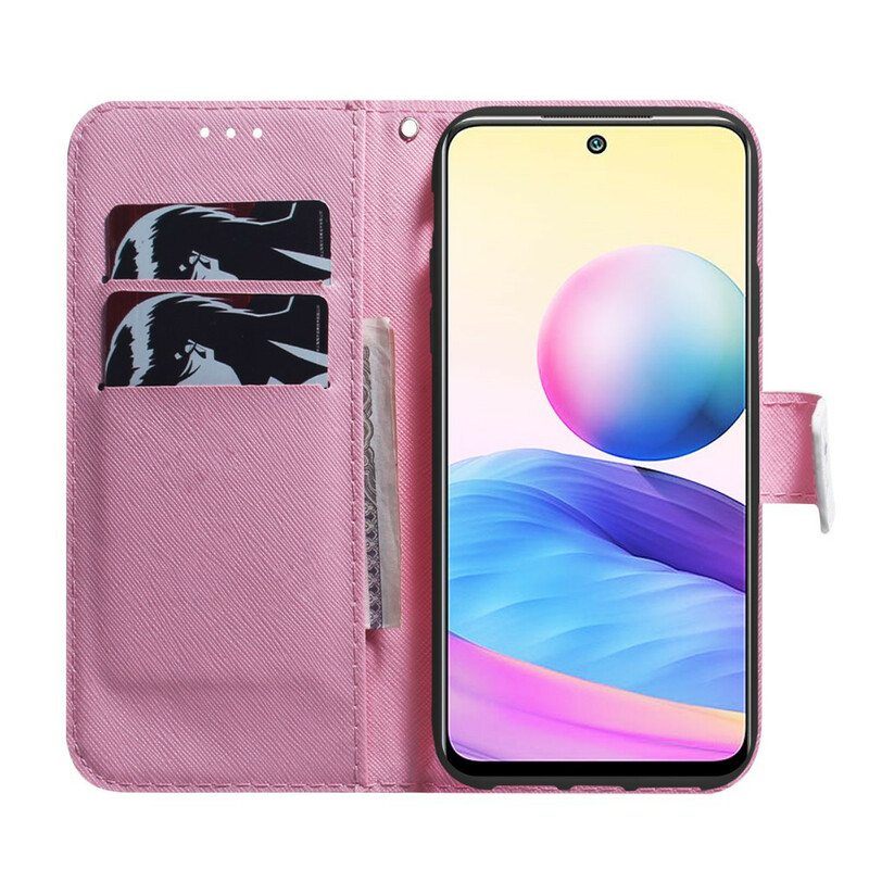 Nahkakotelo Xiaomi Redmi Note 10 5G Flower Dusty Pink