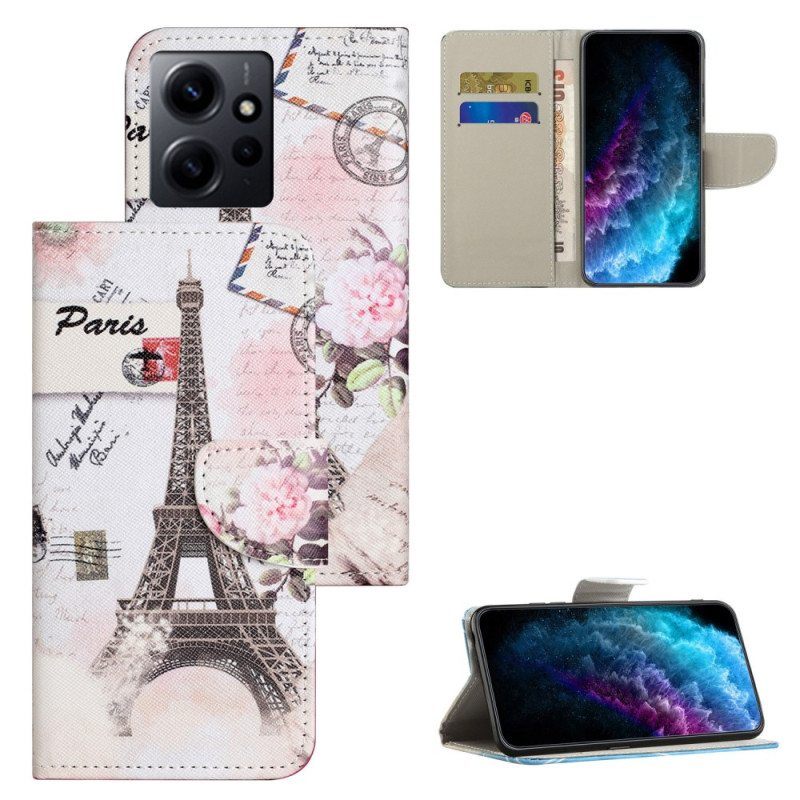 Nahkakotelo Xiaomi Redmi Note 12 4G Eiffel Torni