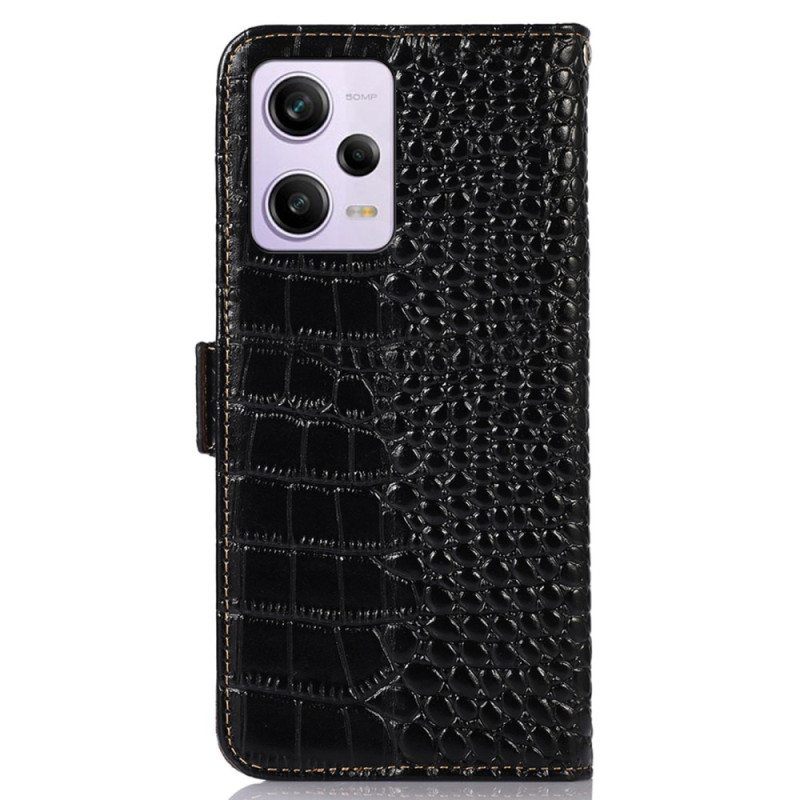 Nahkakotelo Xiaomi Redmi Note 12 Pro Crocodile Style Rfid