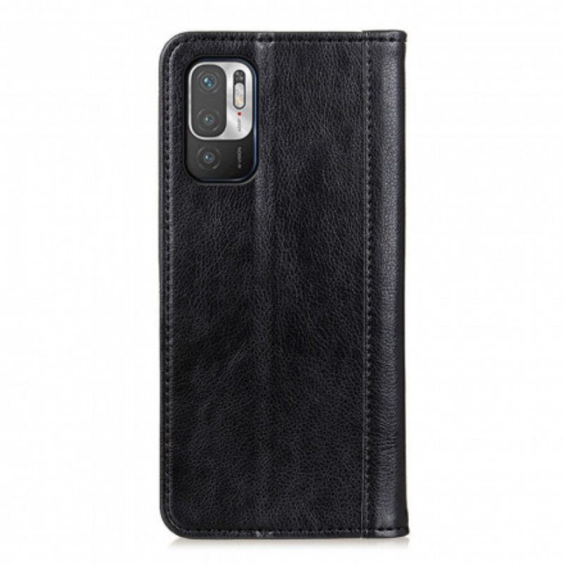 Puhelinkuoret Poco M3 Pro 5G Kotelot Flip Litchi Split Leather -versio