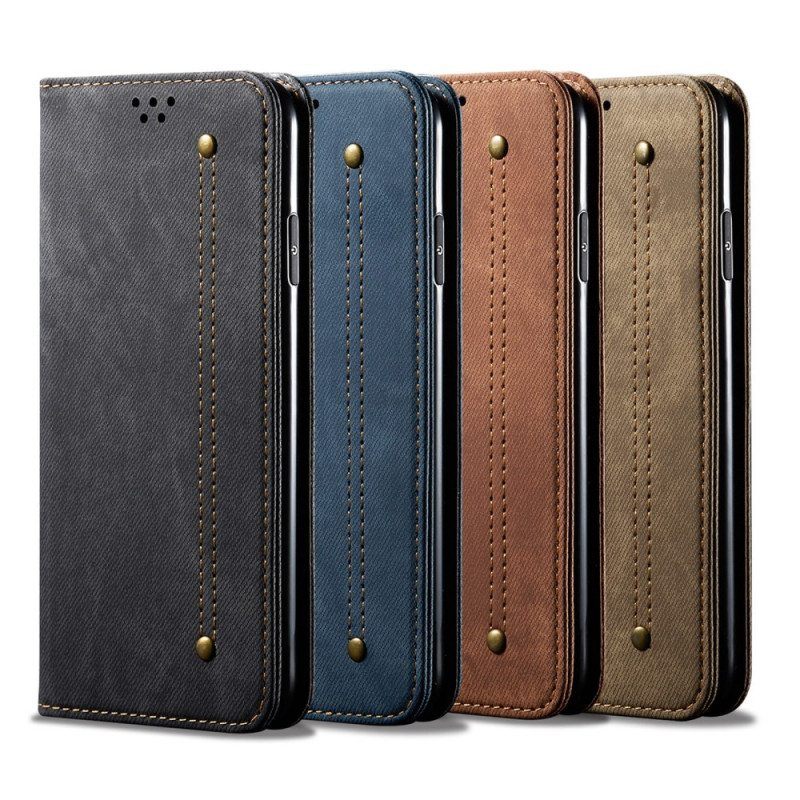 Puhelinkuoret Xiaomi 12 Pro Kotelot Flip Denim Kangas